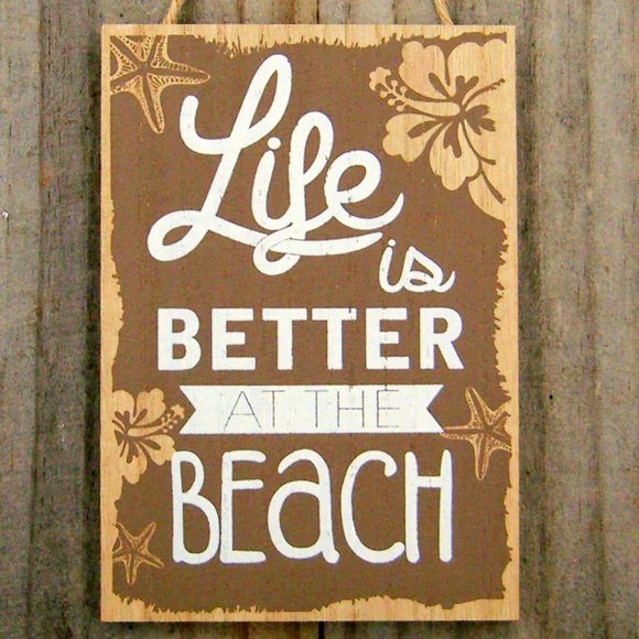 Tropical Family Home Sign 'Life is better at the Beach' Choice of four colors - Picture 3 of 9